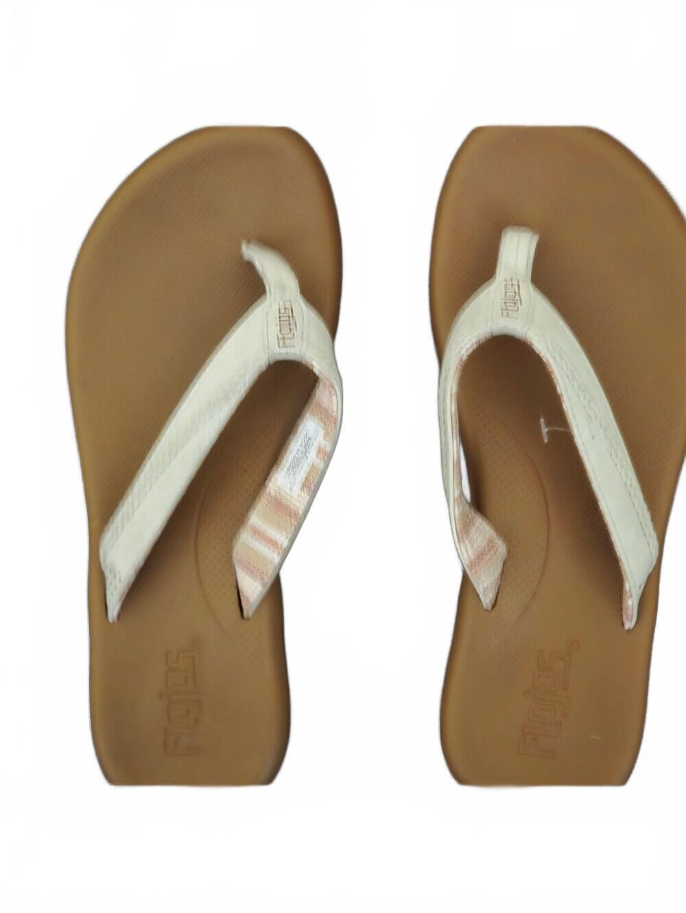 NWOT Flojos Cream Flip Flops Women's 7